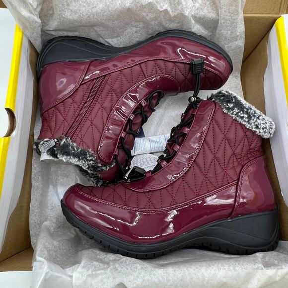 Khombu Waterproof Winter Ankle Snow Boots Size 8.5W Red - Picture 1 of 11